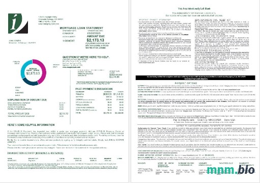 USA Integrity Bank wyciąg z kredytu hipotecznego w formatach Word i PDF, 4 strony 1-2